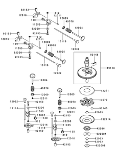 Kawasaki Fr651v-As05 Valve And Camshaft Diagram and Parts List for Z-FORCES48 (17AI5BHB-17AI5BHB009-17AI5BHB010-17AI5BHB056)(2010) Cub Cadet Lawn Tractor